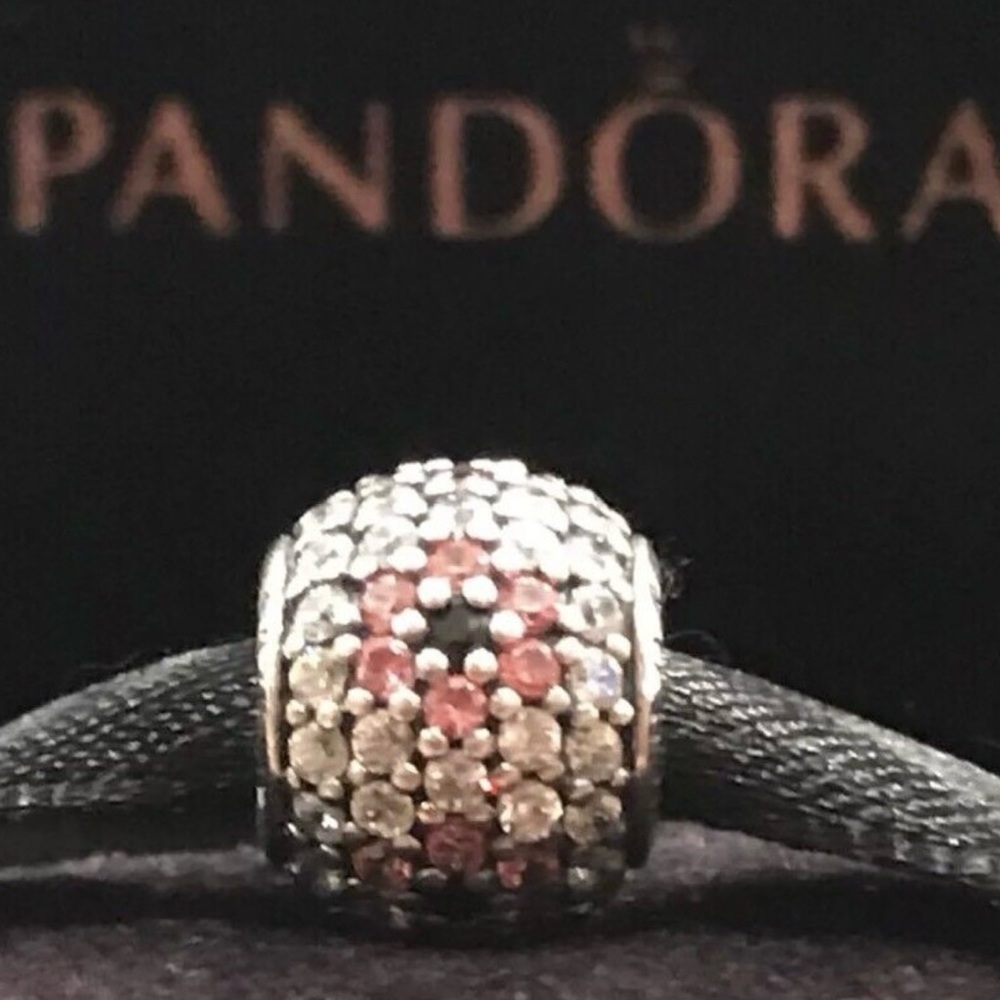Authentic Pandora Retired Pave ‘Shimmering Flower’ S925 Ale Charm - Picture 11 of 11